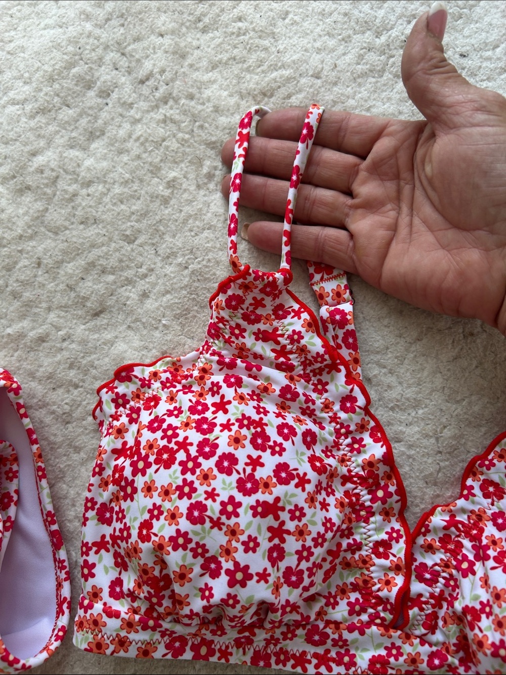 Hanna Nikole Floral Red High-Waist Bikini Set - Picture 5 of 10